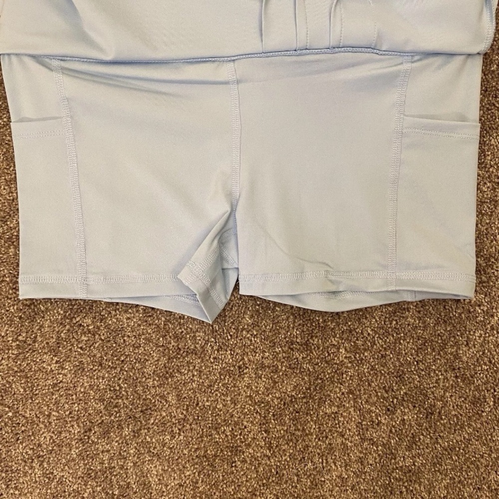 Tommy Bahama Womens Pull On Side Pleated Light Blue Active Skort Size M - NWT - Picture 5 of 14